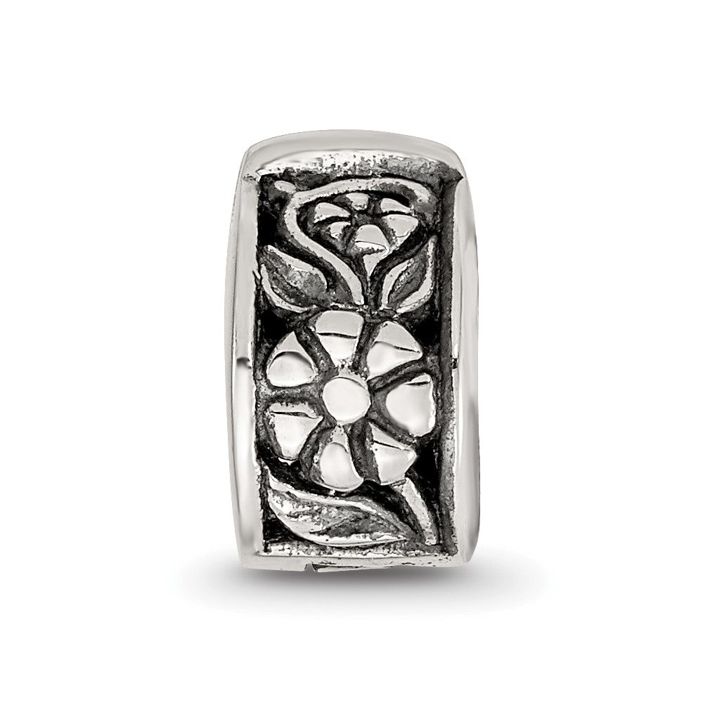 Sterling Silver Reflections Hinged Floral Clip Bead