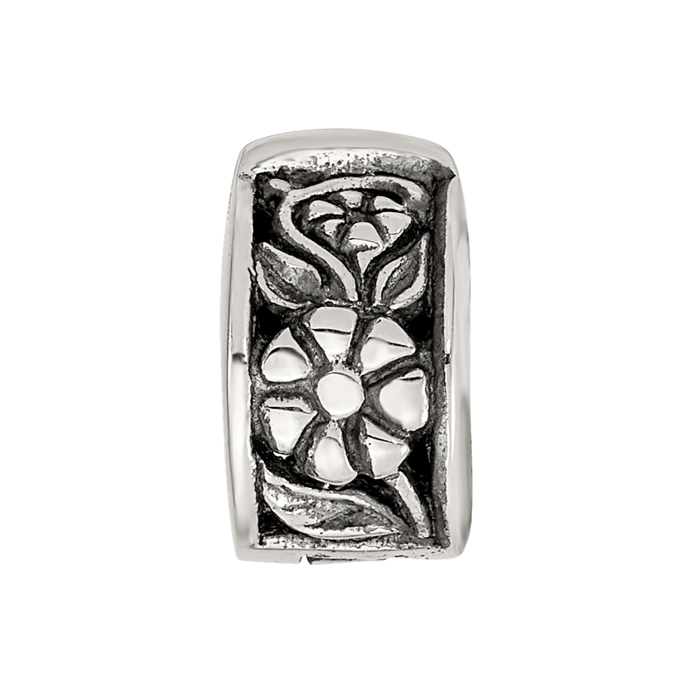 Sterling Silver Reflections Hinged Floral Clip Bead