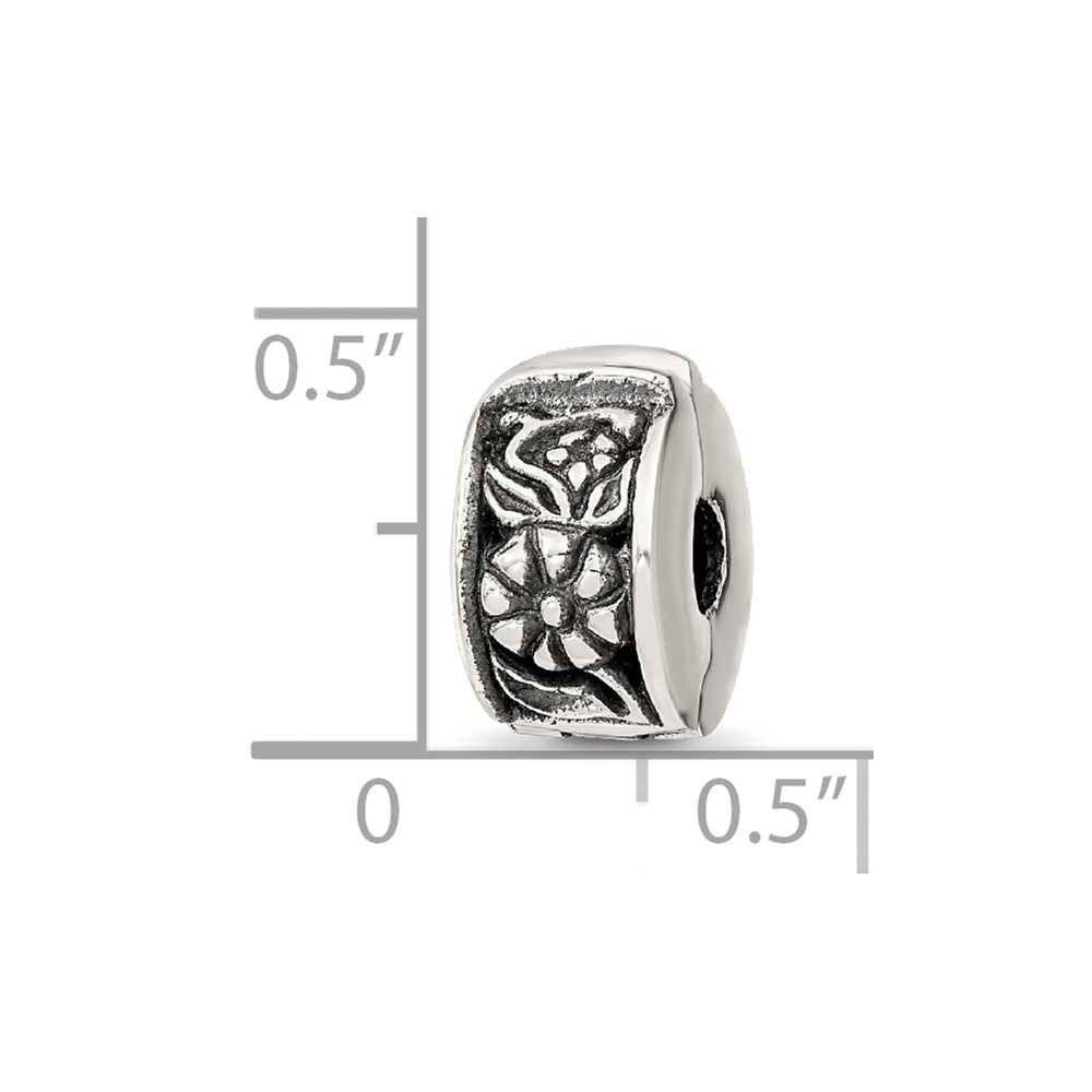 Sterling Silver Reflections Hinged Floral Clip Bead