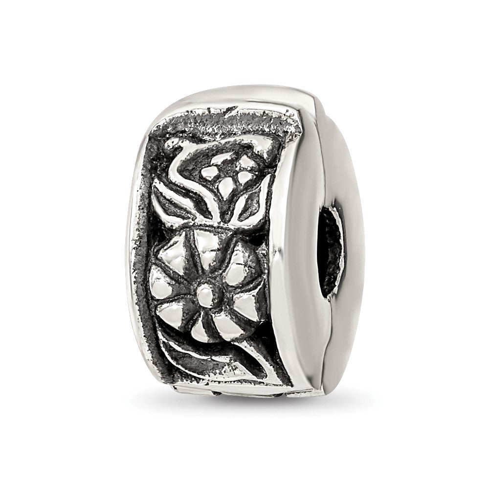 Sterling Silver Reflections Hinged Floral Clip Bead