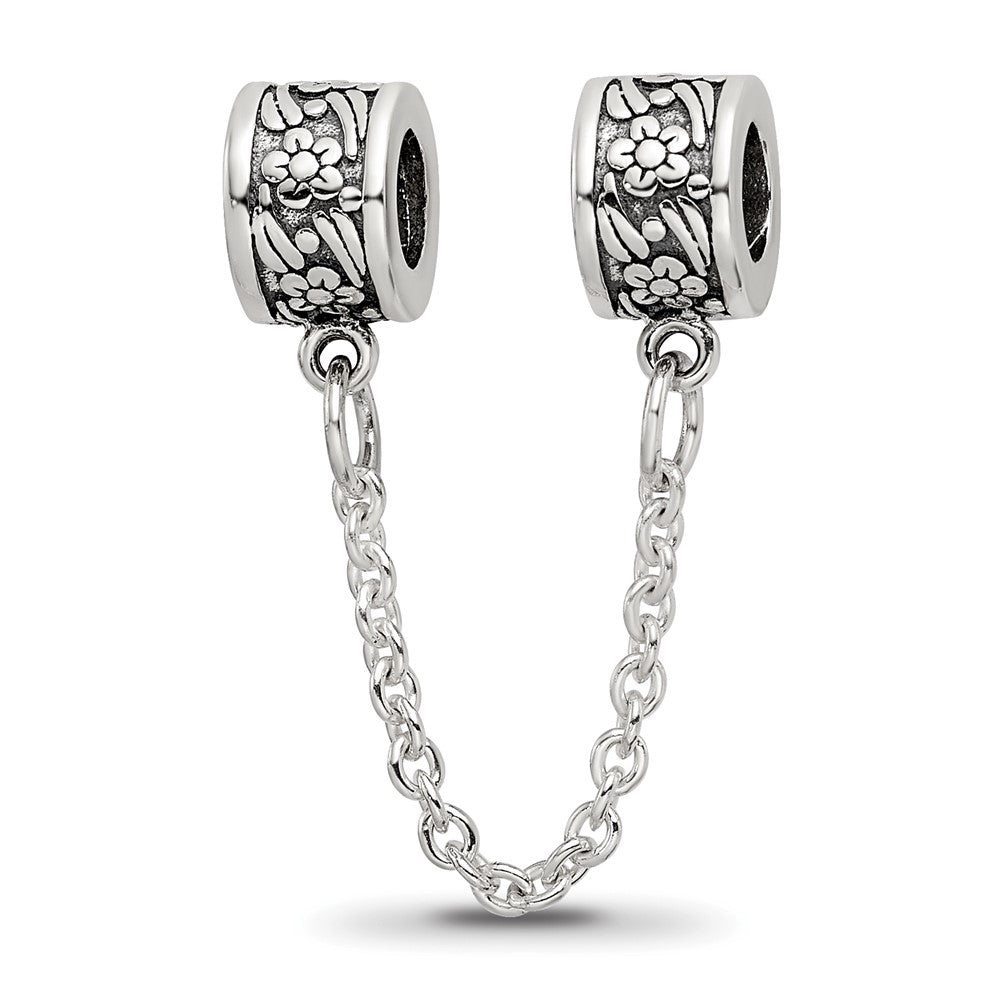 Sterling Silver Reflections Security Chain Floral Bead