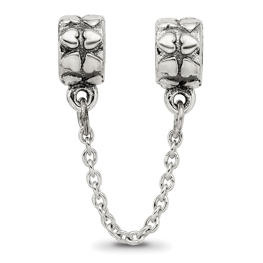 Sterling Silver Reflections Security Chain Heart Bead