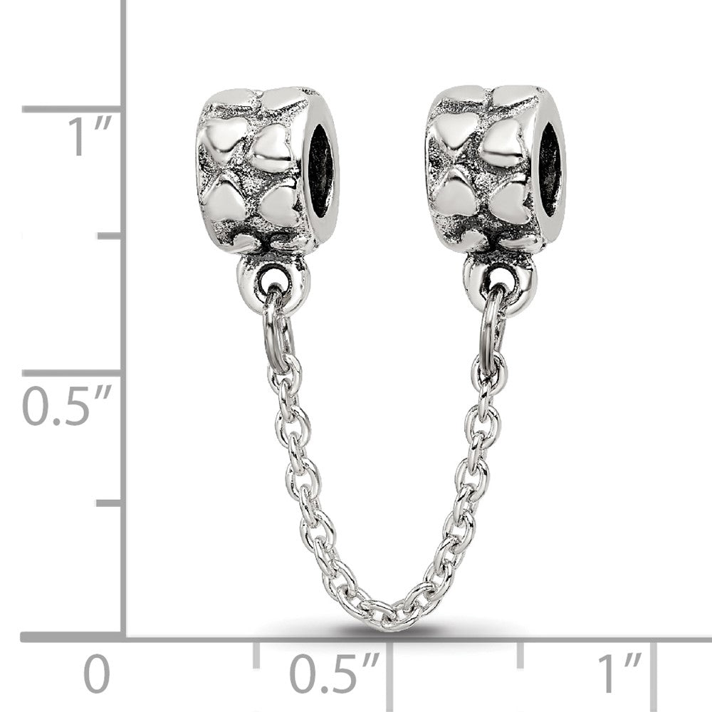 Sterling Silver Reflections Security Chain Heart Bead