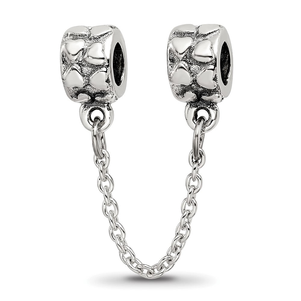 Sterling Silver Reflections Security Chain Heart Bead