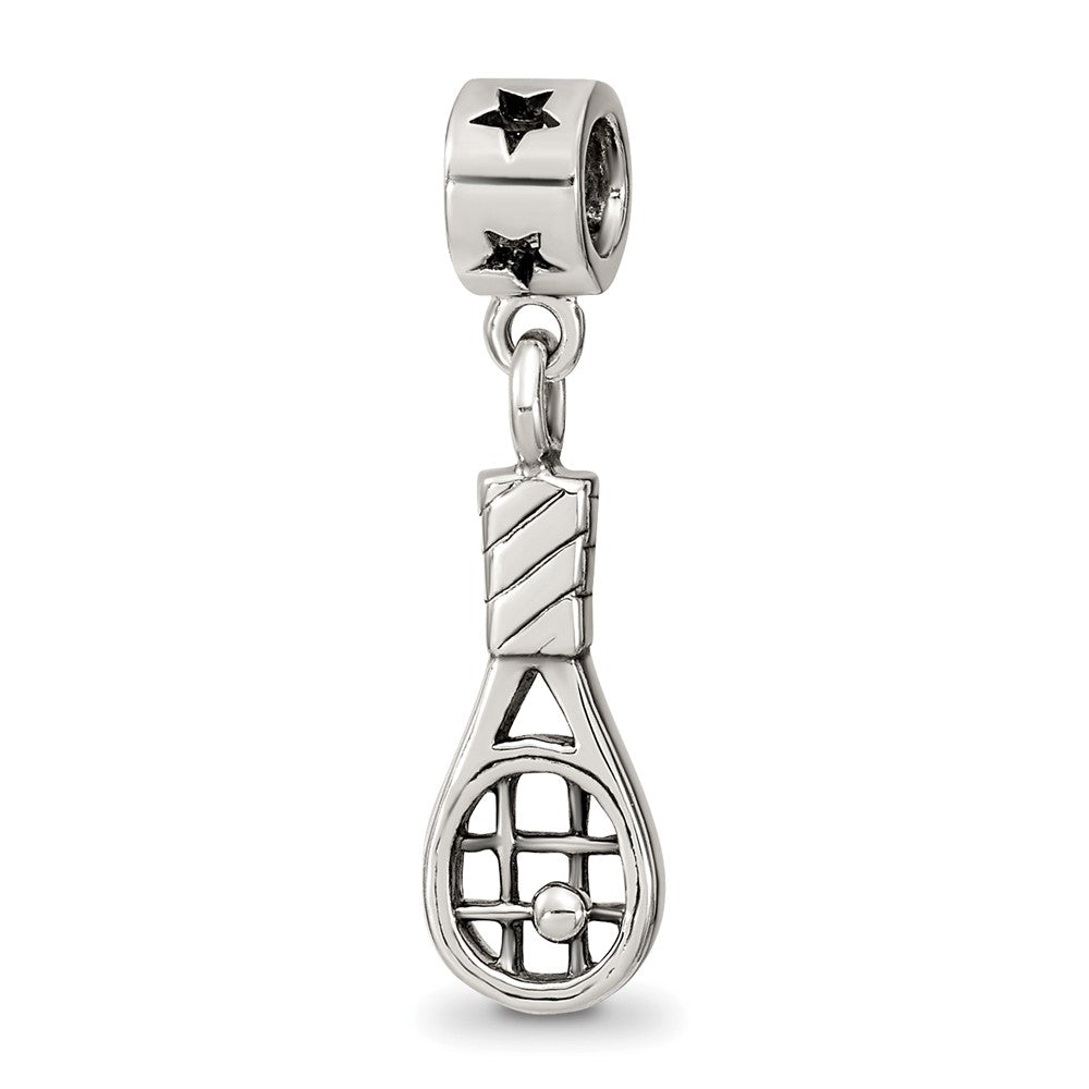 Sterling Silver Reflections Kids Tennis Racket Dangle Bead