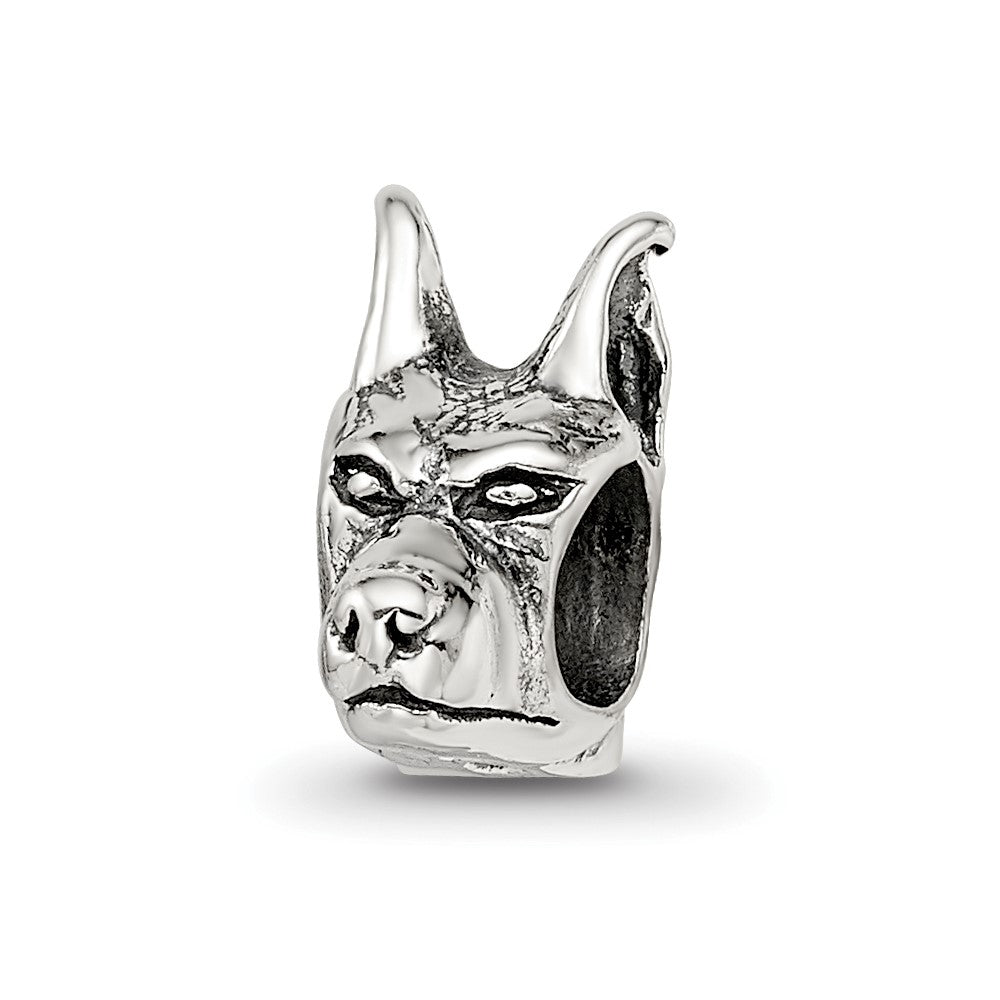 Sterling Silver Reflections Doberman Pinscher Head Bead