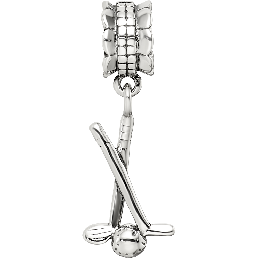 Sterling Silver Reflections Golf Clubs and Ball Dangle Bead