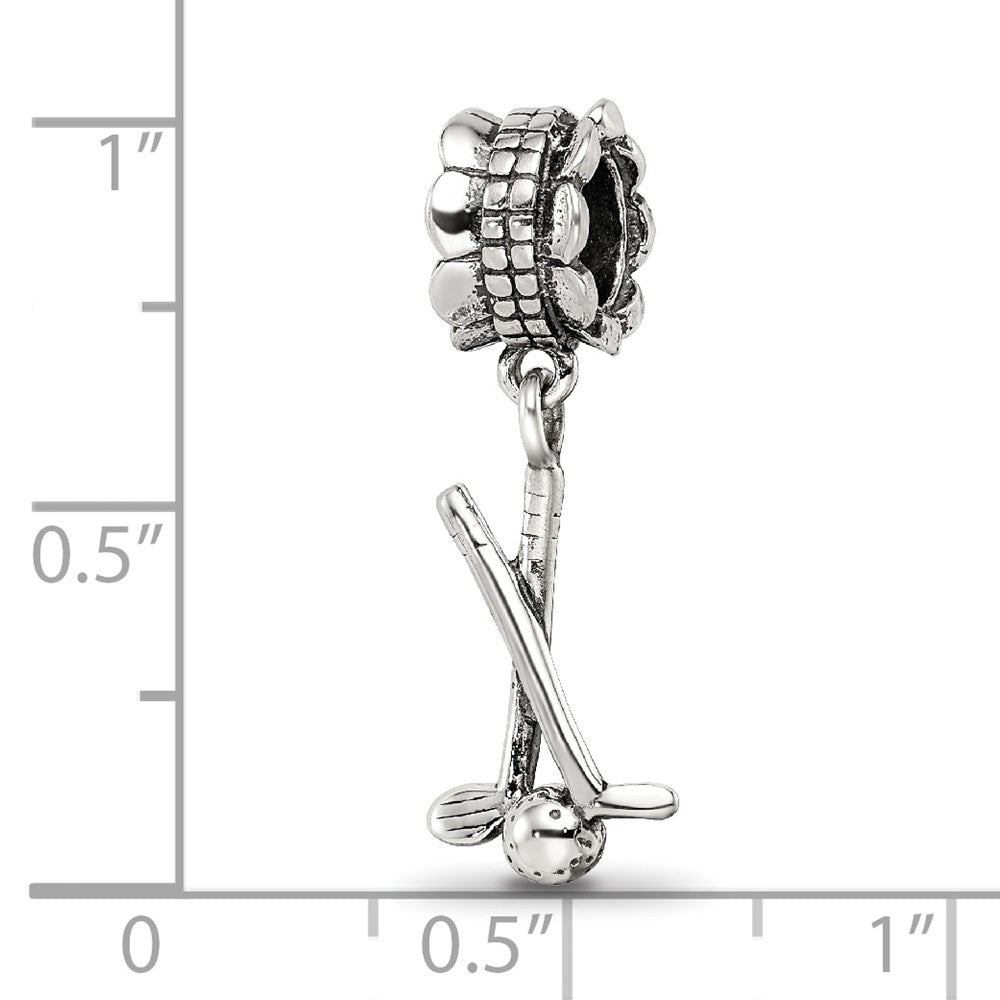 Sterling Silver Reflections Golf Clubs and Ball Dangle Bead