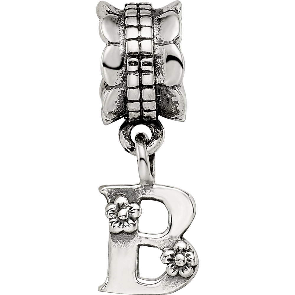 Sterling Silver Reflections Letter B Dangle Bead