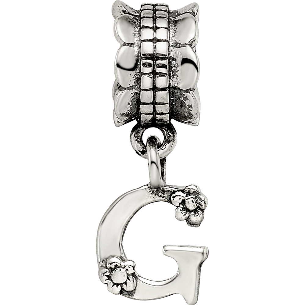 Sterling Silver Reflections Letter G Dangle Bead