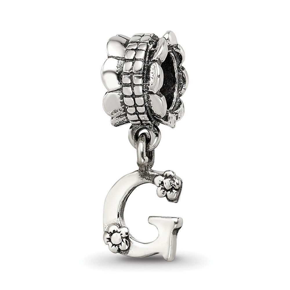 Sterling Silver Reflections Letter G Dangle Bead