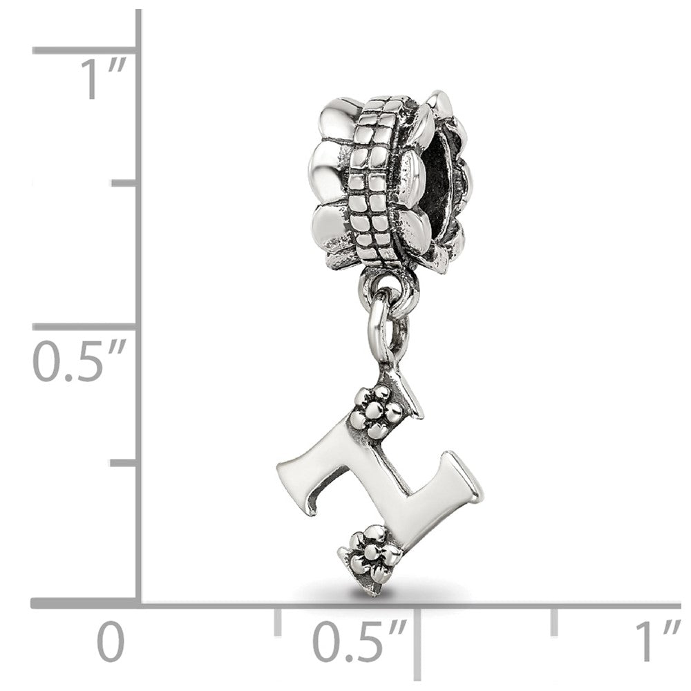 Sterling Silver Reflections Letter H Dangle Bead