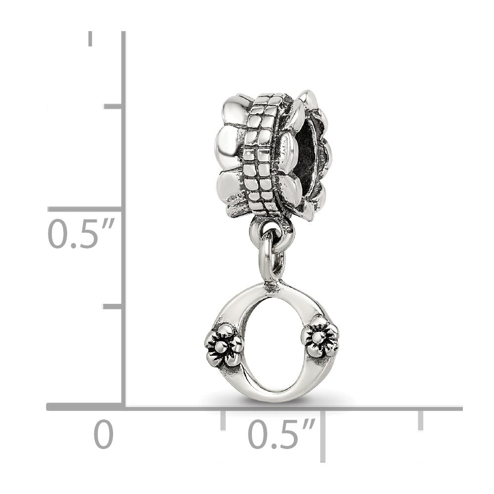 Sterling Silver Reflections Letter O Dangle Bead