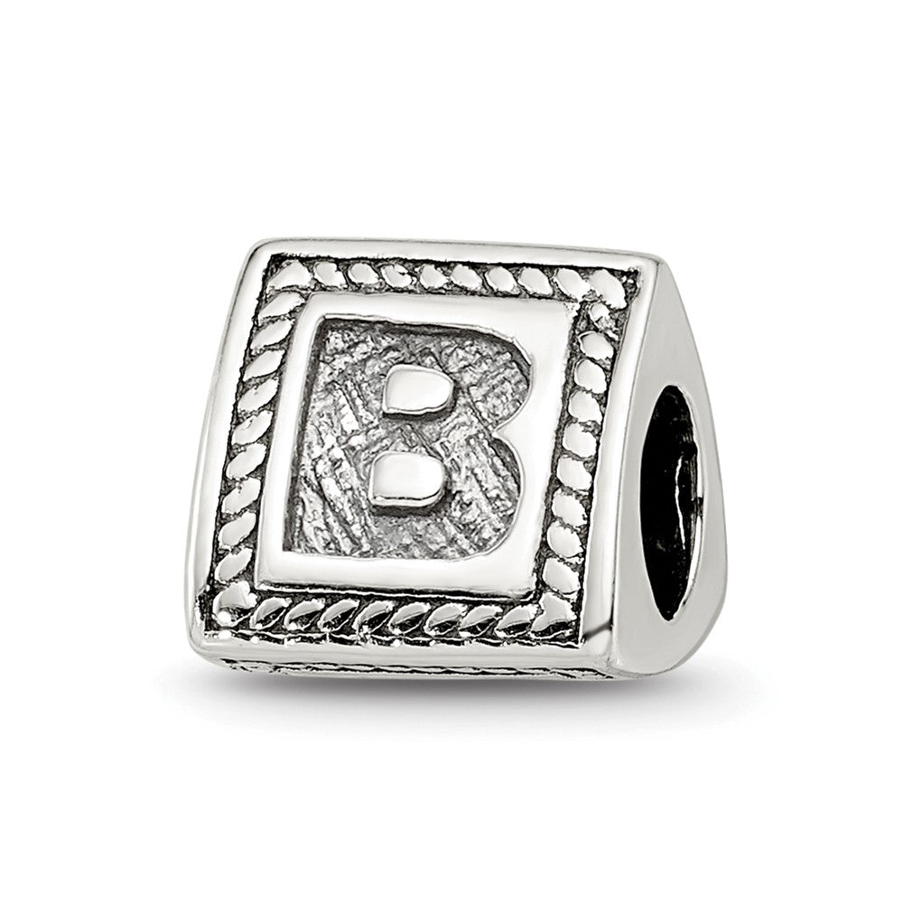 Sterling Silver Reflections Letter B Triangle Block Bead