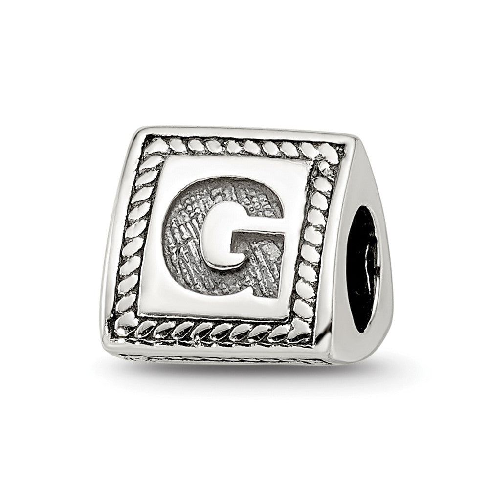 Sterling Silver Reflections Letter G Triangle Block Bead