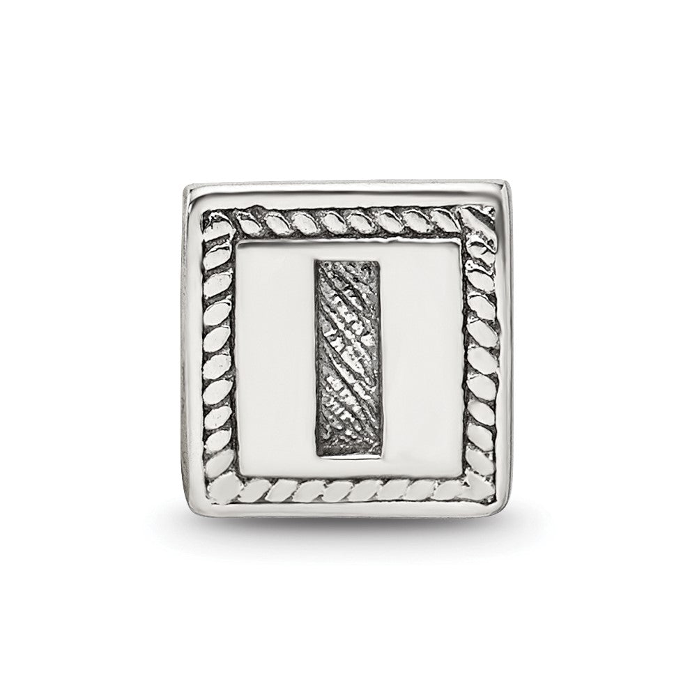 Sterling Silver Reflections Letter I Triangle Block Bead