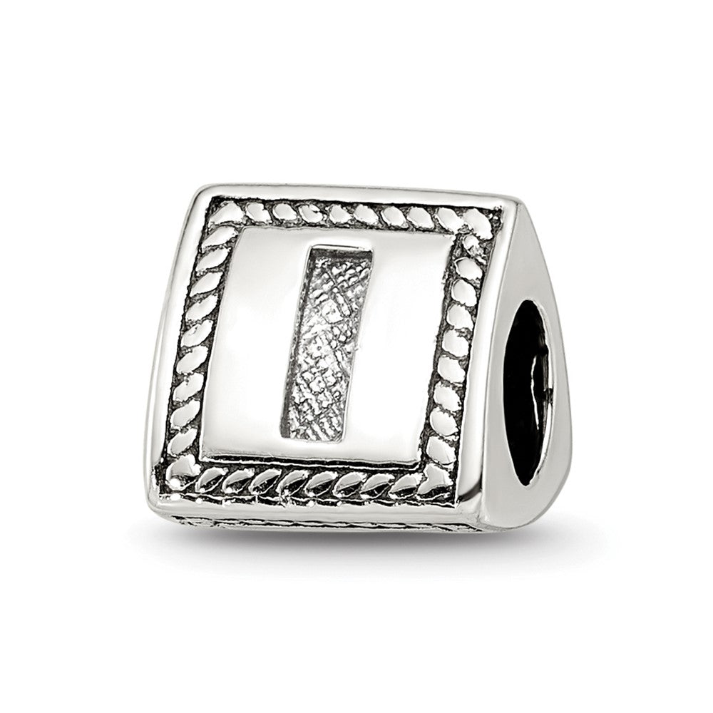 Sterling Silver Reflections Letter I Triangle Block Bead