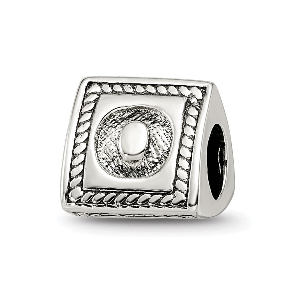 Sterling Silver Reflections Letter O Triangle Block Bead