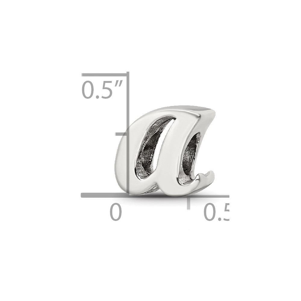 Sterling Silver Reflections Letter A Script Bead