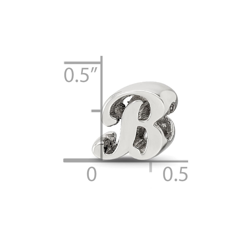 Sterling Silver Reflections Letter B Script Bead