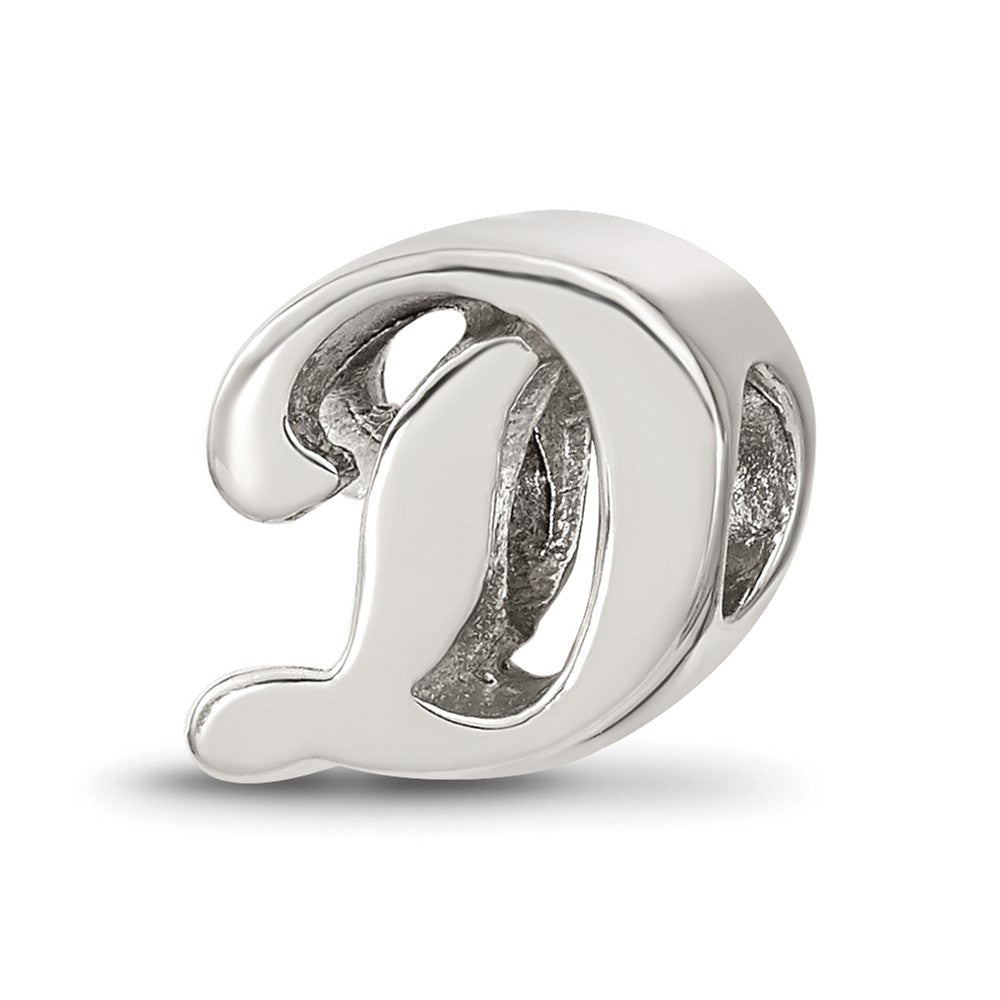 Sterling Silver Reflections Letter D Script Bead