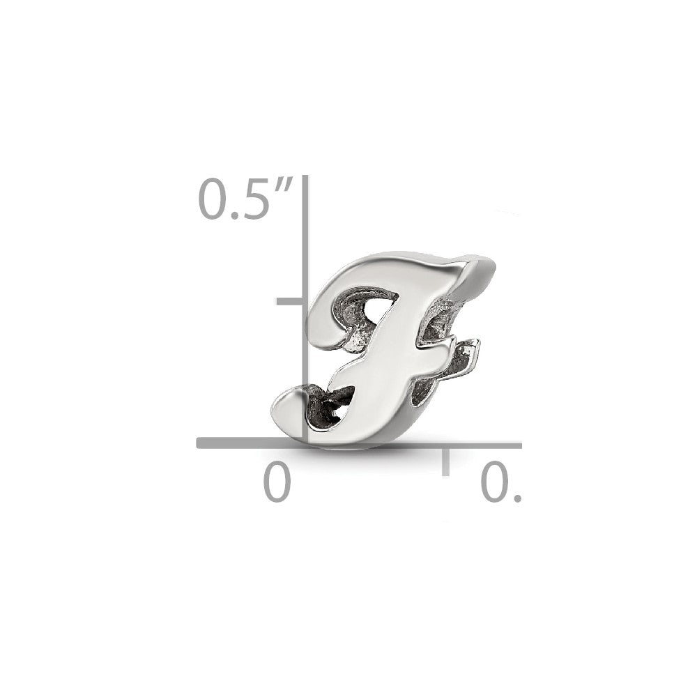 Sterling Silver Reflections Letter F Script Bead