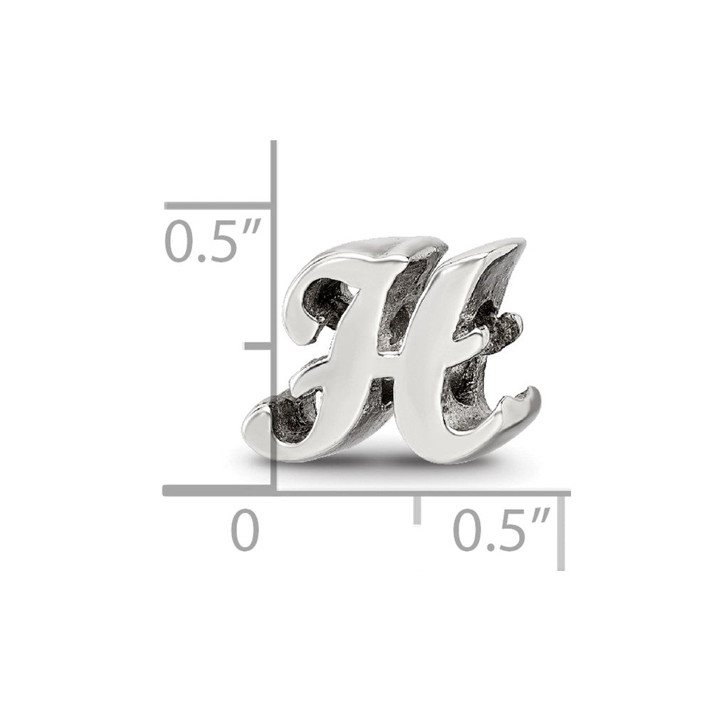 Sterling Silver Reflections Letter H Script Bead