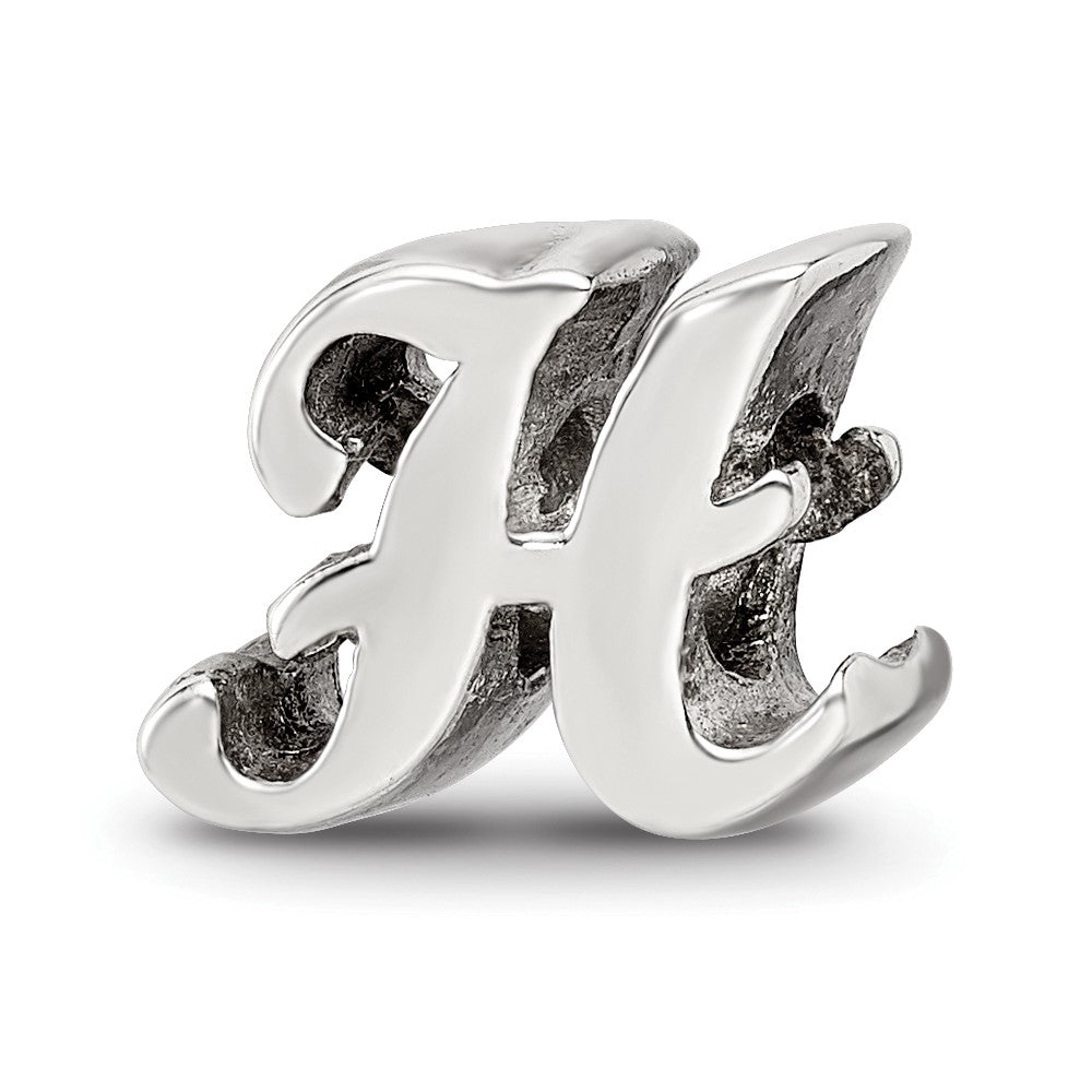 Sterling Silver Reflections Letter H Script Bead