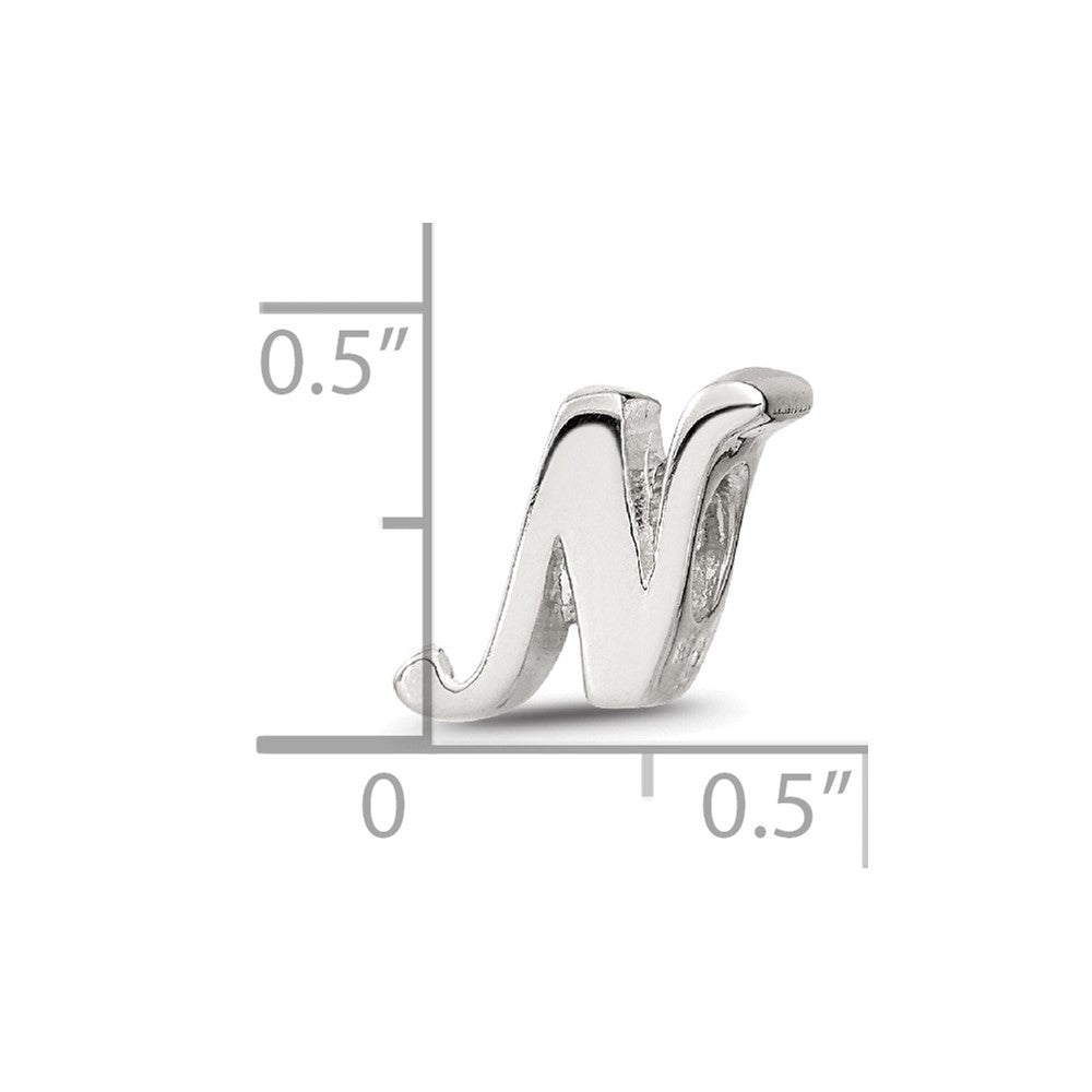 Sterling Silver Reflections Letter N Script Bead