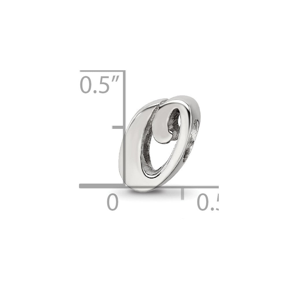 Sterling Silver Reflections Letter O Script Bead