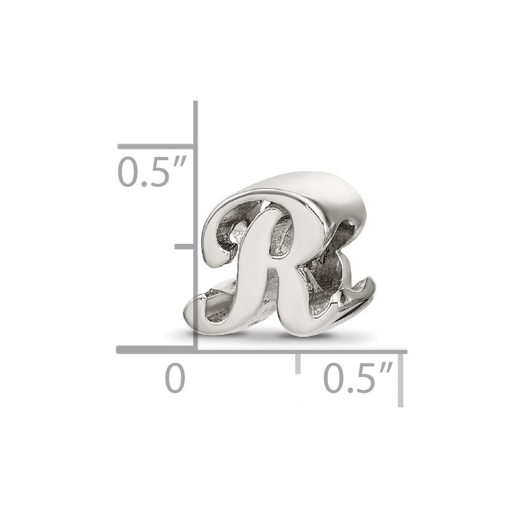 Sterling Silver Reflections Letter R Script Bead