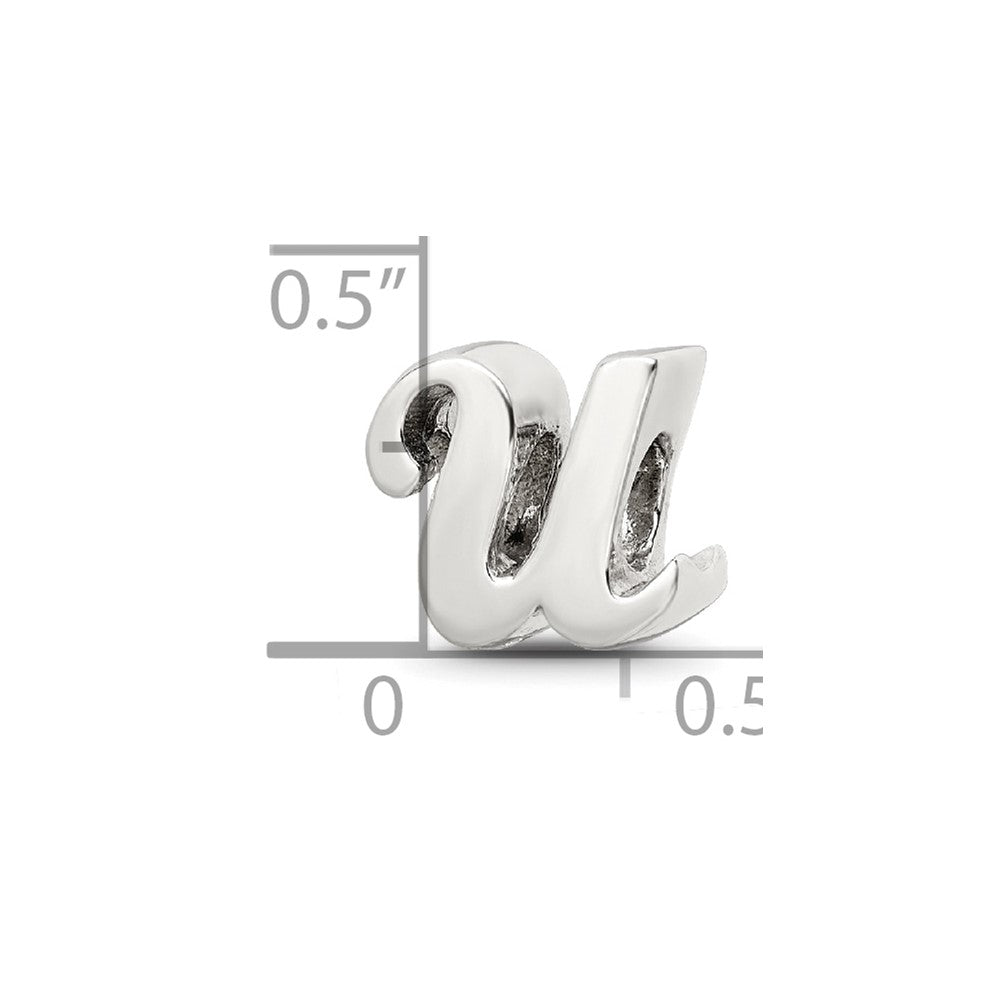 Sterling Silver Reflections Letter U Script Bead