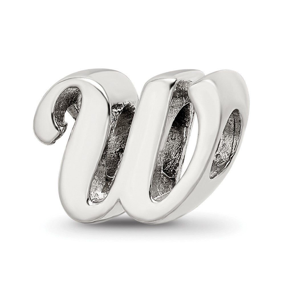 Sterling Silver Reflections Letter W Script Bead