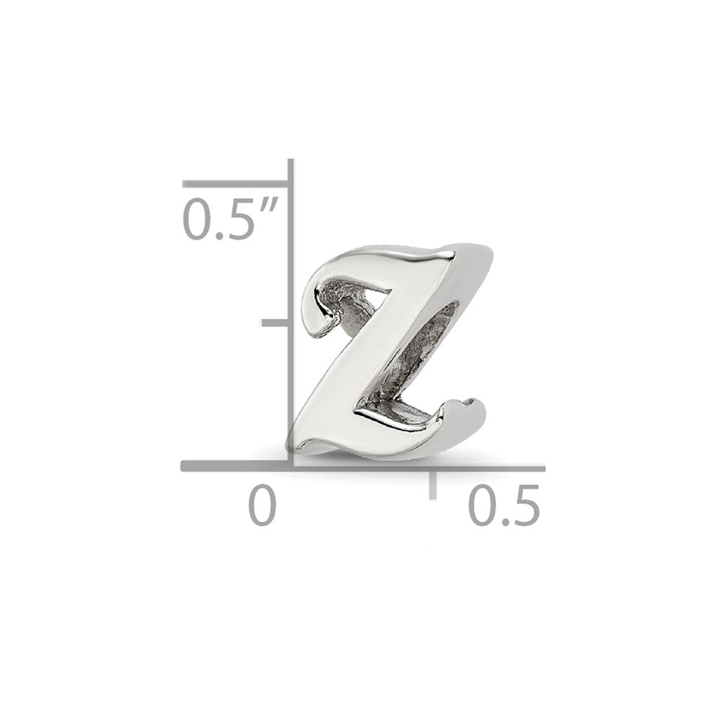 Sterling Silver Reflections Letter Z Script Bead