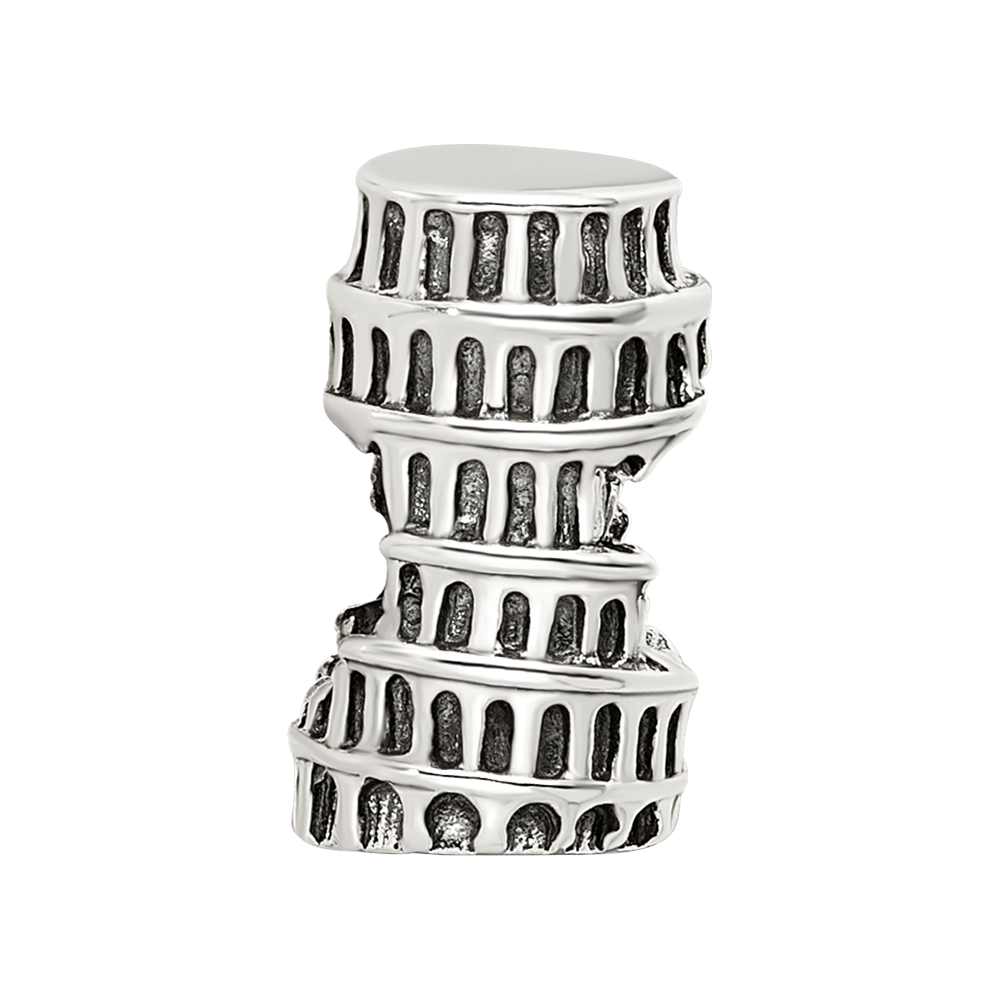 Sterling Silver Reflections Leaning Tower of Pisa Bead