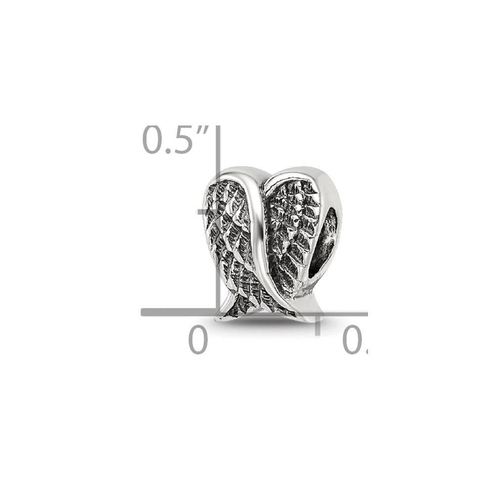 Sterling Silver Reflections Heart Shaped Wings Bead