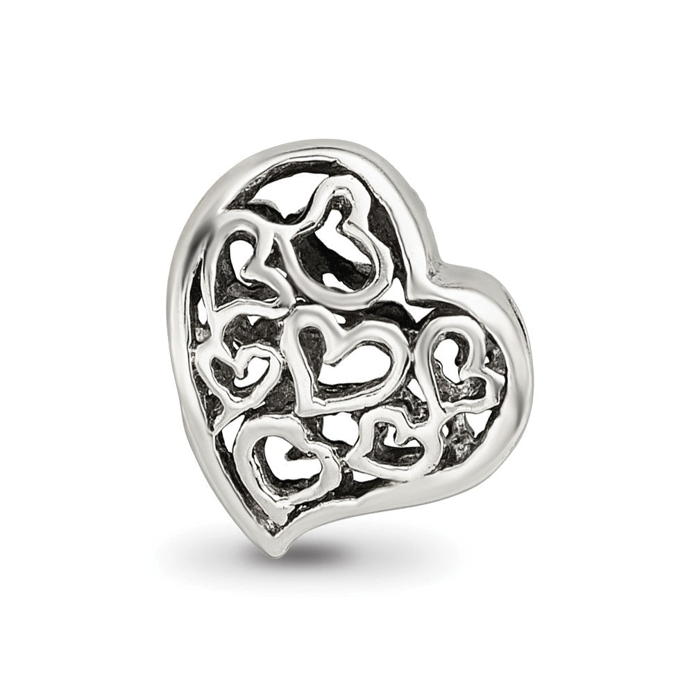 Sterling Silver Reflections Cutout Hearts Bead