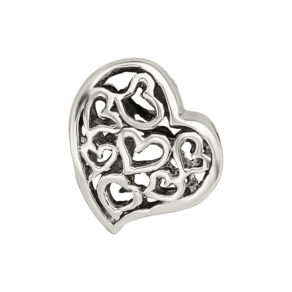 Sterling Silver Reflections Cutout Hearts Bead