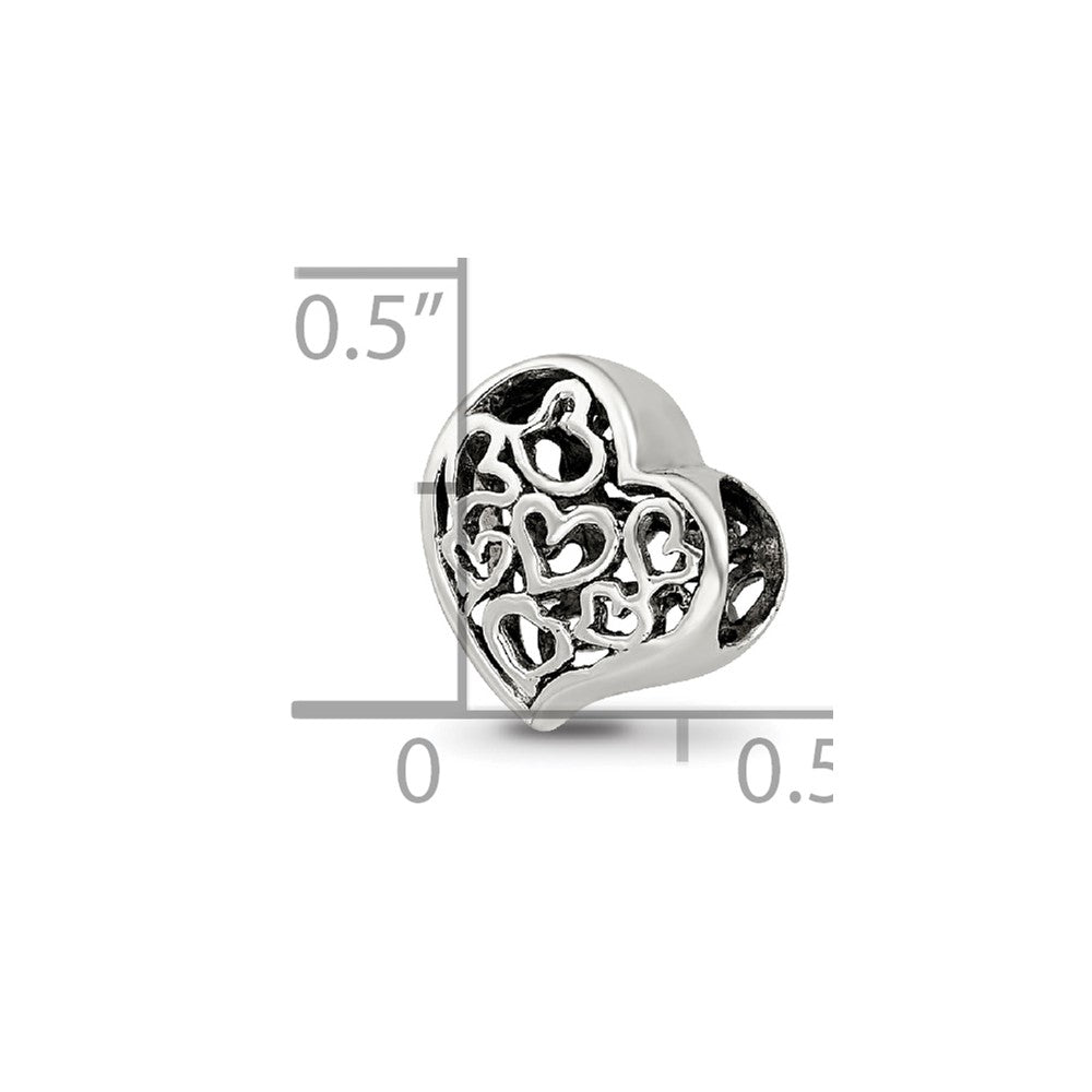 Sterling Silver Reflections Cutout Hearts Bead