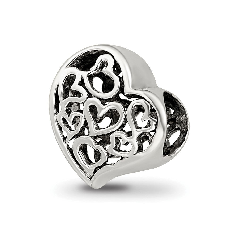 Sterling Silver Reflections Cutout Hearts Bead