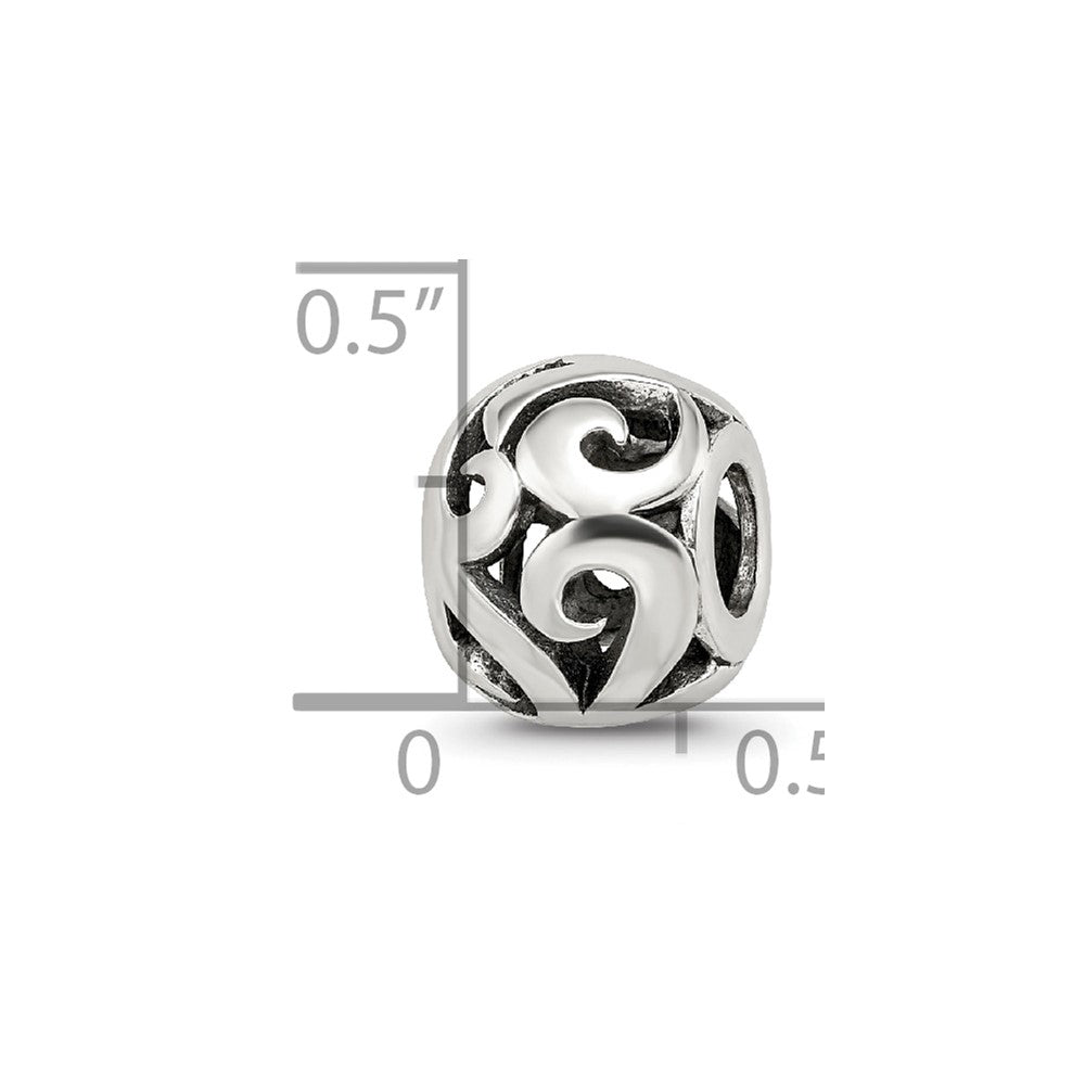 Sterling Silver Reflections Swirl Bali Bead