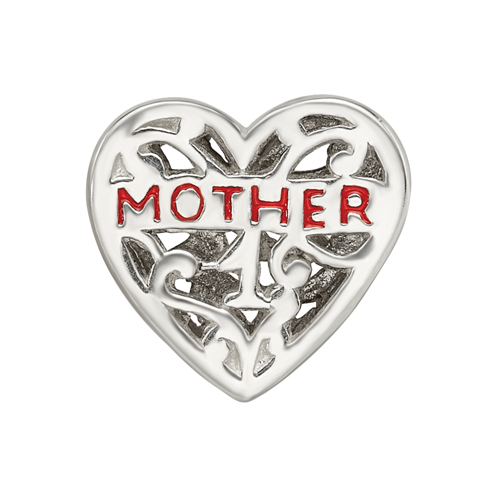 Sterling Silver Reflections Enameled Mother Bead