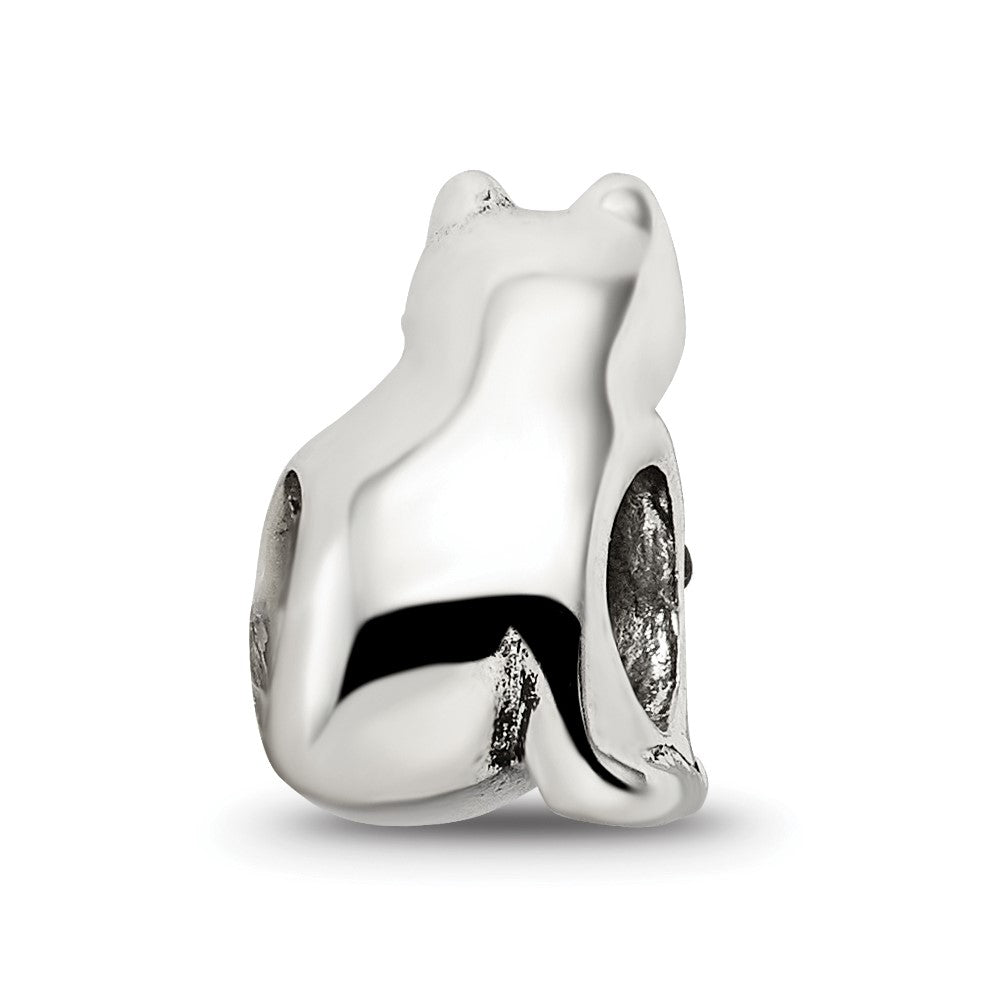 Sterling Silver Reflections Marcasite & Enameled Cat Bead