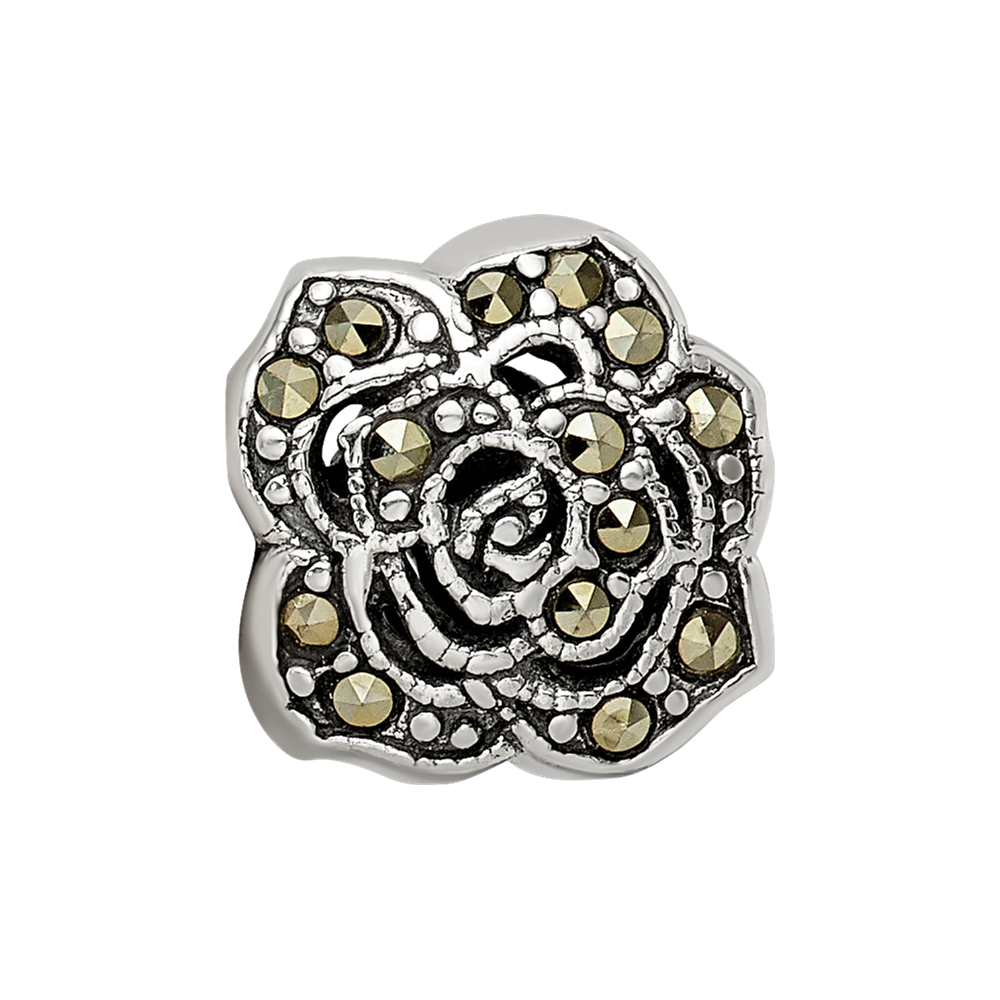 Sterling Silver Reflections Marcasite Flower Bead