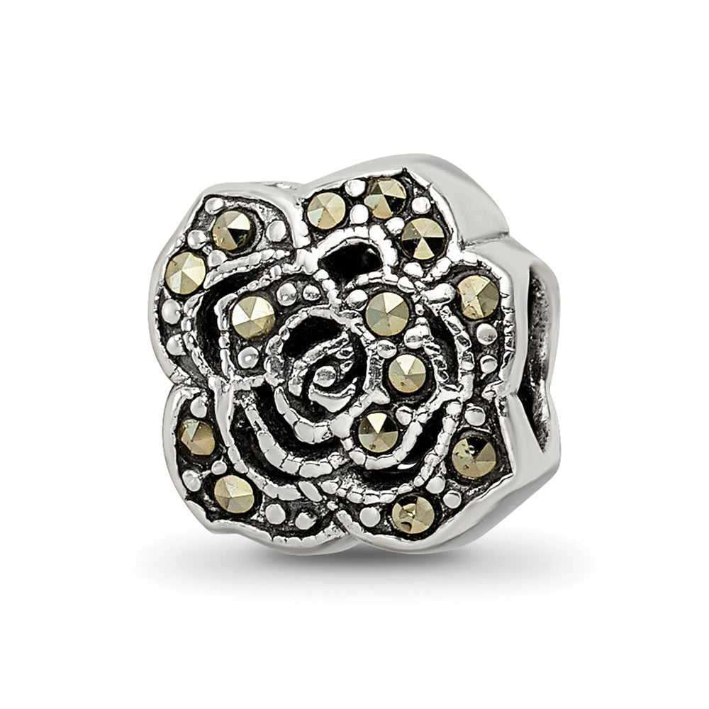 Sterling Silver Reflections Marcasite Flower Bead