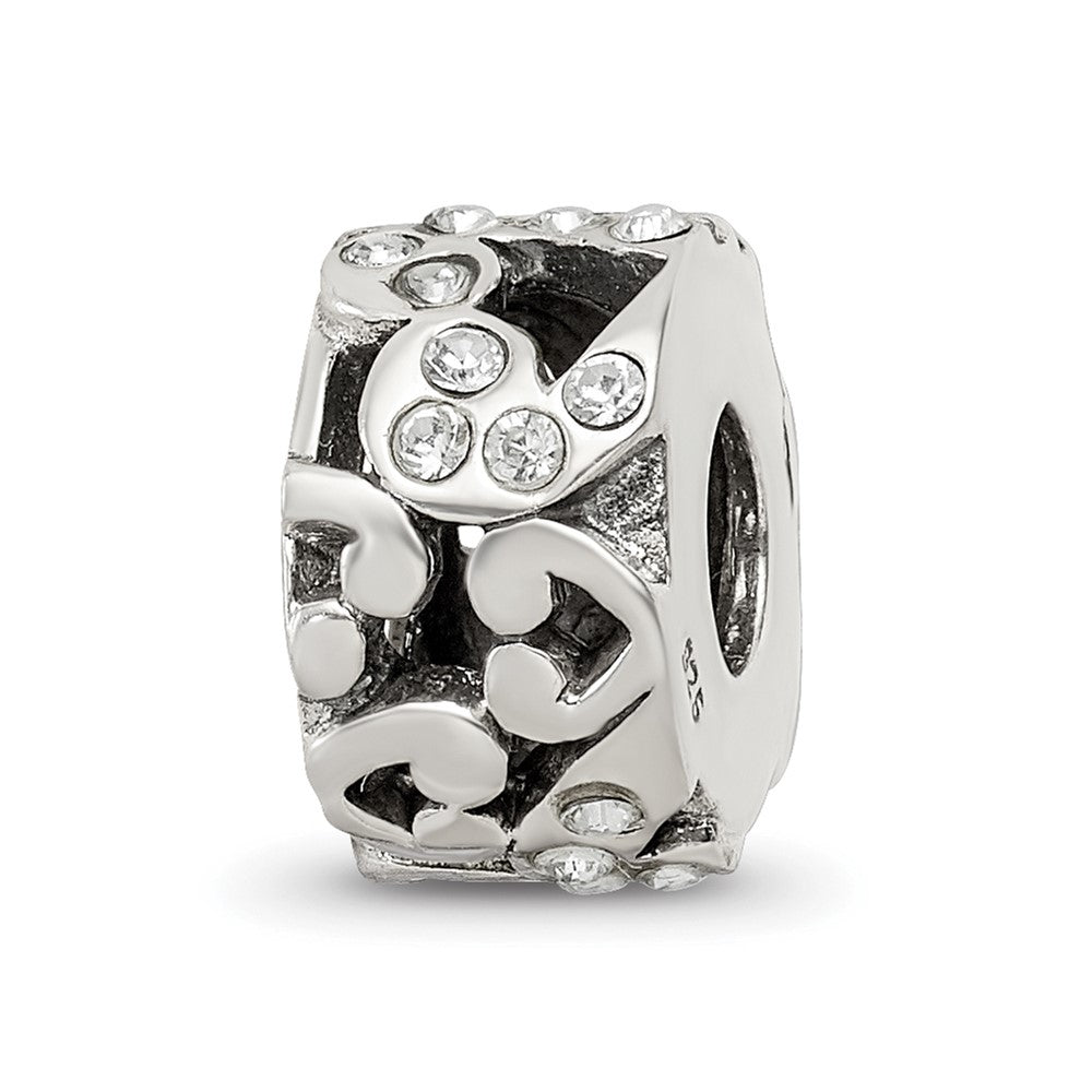 Sterling Silver Reflections Preciosa Crystal and Hearts Bead