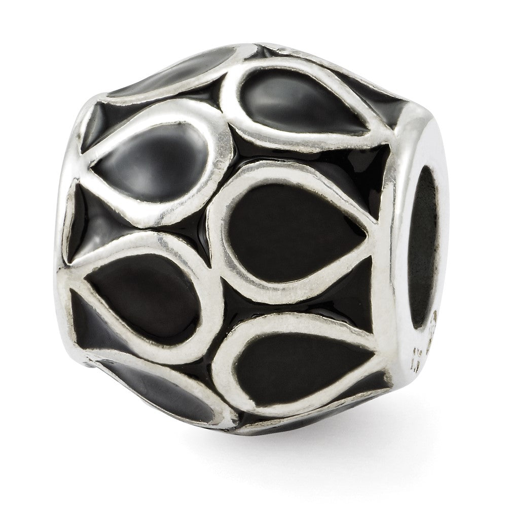 Sterling Silver Reflections Black Enamel Bali Bead