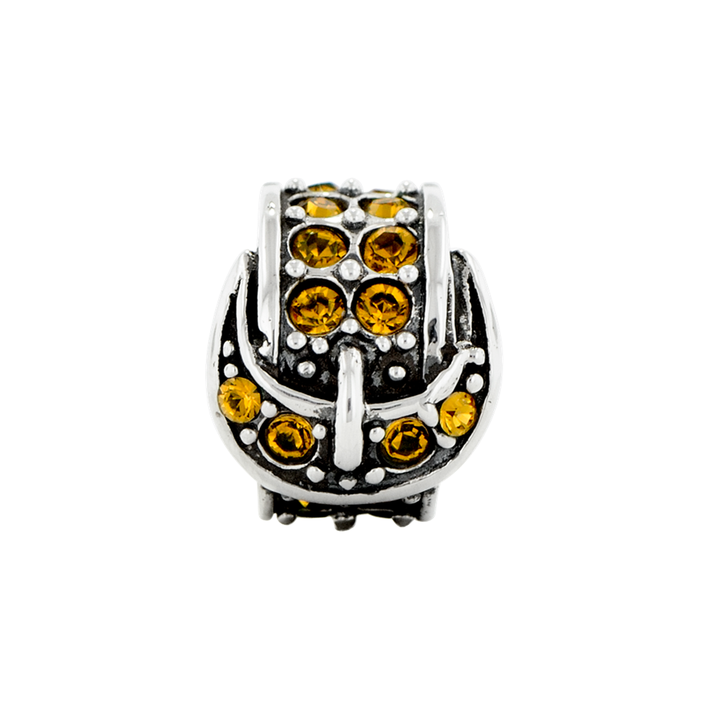 Sterling Silver Reflections Yellow Swarovski Crystal Buckle Bead