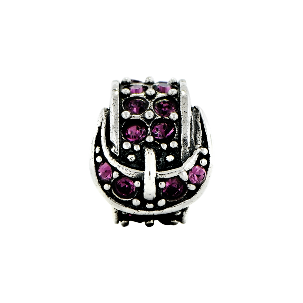 Sterling Silver Reflections Purple Swarovski Crystal Buckle Bead