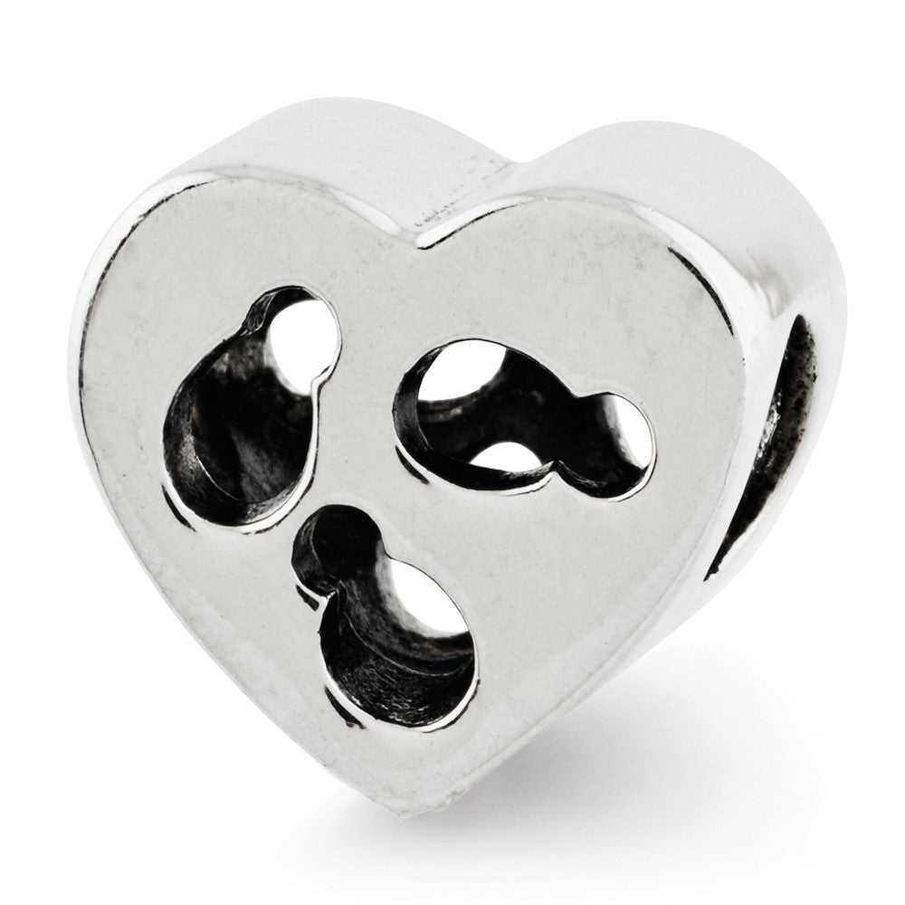 Sterling Silver Reflections Kids Cut-out Heart Bead